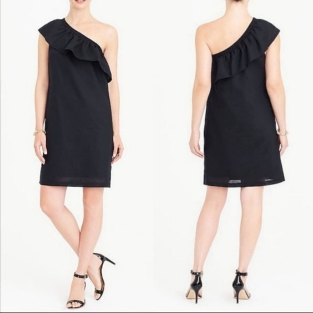 J.CREW ONE SHOULDER LINEN DRESS SIZE M